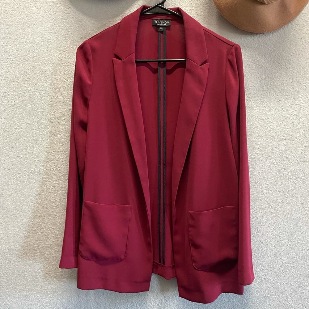 Topshop Burgundy Blazer